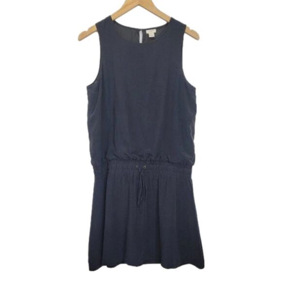 J Crew Small Black Silk Blouson Dress Sleeveless - Picture 1 of 15